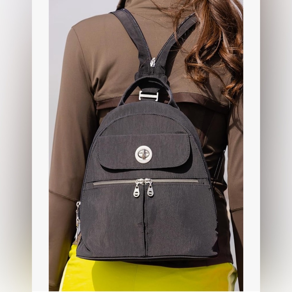 Baggallini Naples Convertible Small Daypack Sling Crossbody, Black